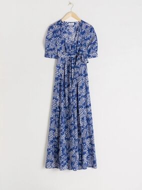 & Other Stories Blue Printed Maxi Dress